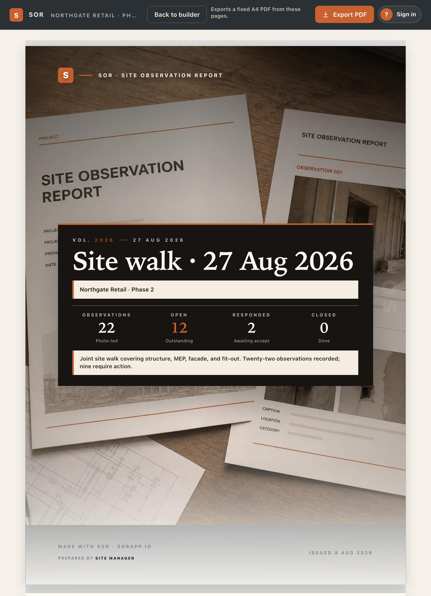 SOR free report branding preview